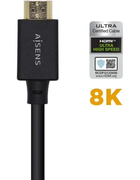 Aisens A150-0423 Cable HDMI v2.1 Macho/Macho 2,0m Negro