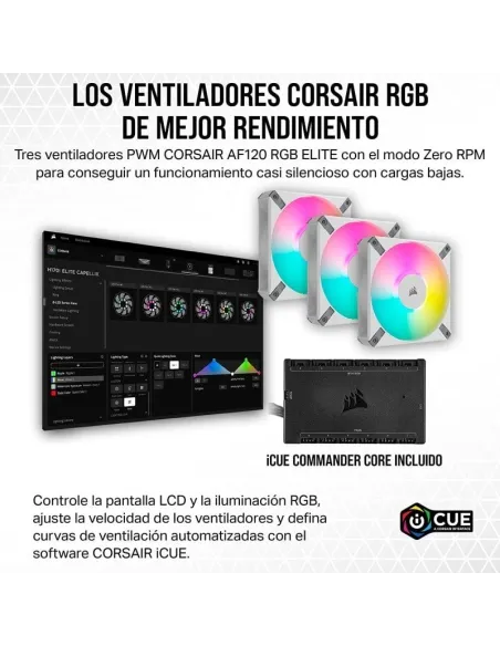 Corsair iCUE H150i ELITE LCD XT Kit de Refrigeración Líquida 360mm Blanco
