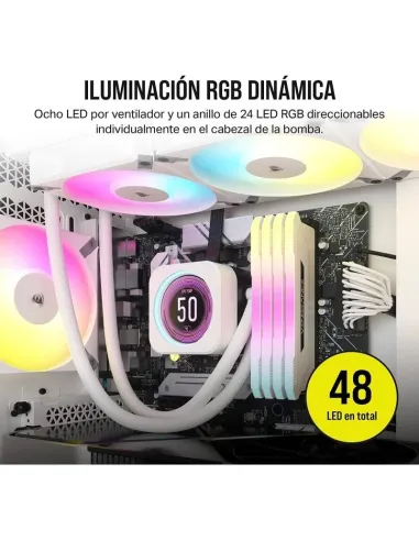 Corsair iCUE H150i ELITE LCD XT Kit de Refrigeración Líquida 360mm Blanco