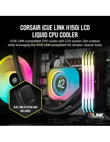 Corsair iCUE LINK H150i LCD Kit de Refrigeración Líquida 360mm Negro