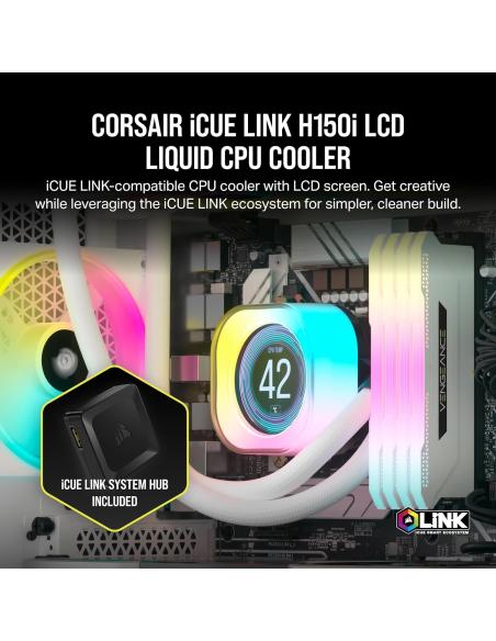 Corsair iCUE LINK H150i LCD Kit de Refrigeración Líquida 360mm Blanco