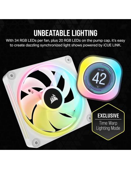 Corsair iCUE LINK H150i LCD Kit de Refrigeración Líquida 360mm Blanco