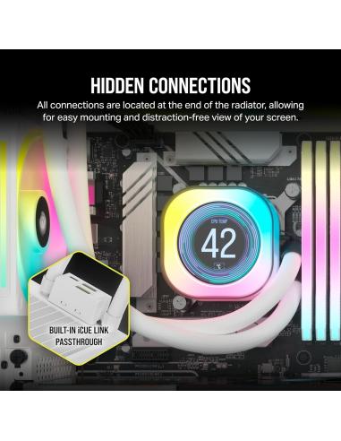 Corsair iCUE LINK H150i LCD Kit de Refrigeración Líquida 360mm Blanco