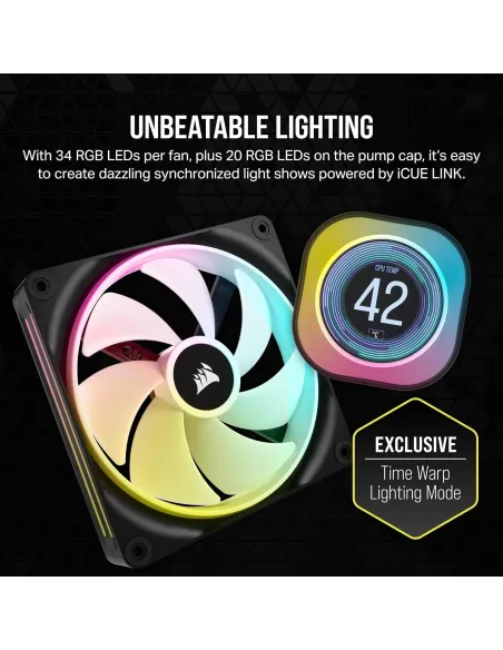 Corsair iCUE LINK H170i LCD Kit de Refrigeración Líquida 420mm Negro