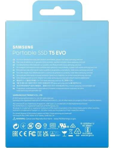 Samsung T5 EVO SSD 8TB Externo USB-C Negro