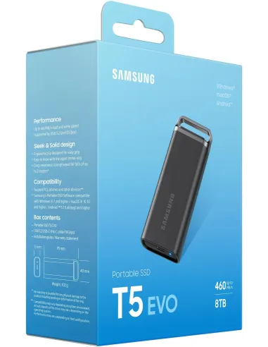 Samsung T5 EVO SSD 8TB Externo USB-C Negro