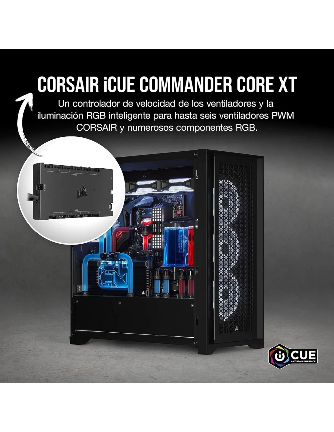 Corsair iCUE COMMANDER CORE XT Controlador Digital de Iluminación RGB y Velocidad de Ventiladores