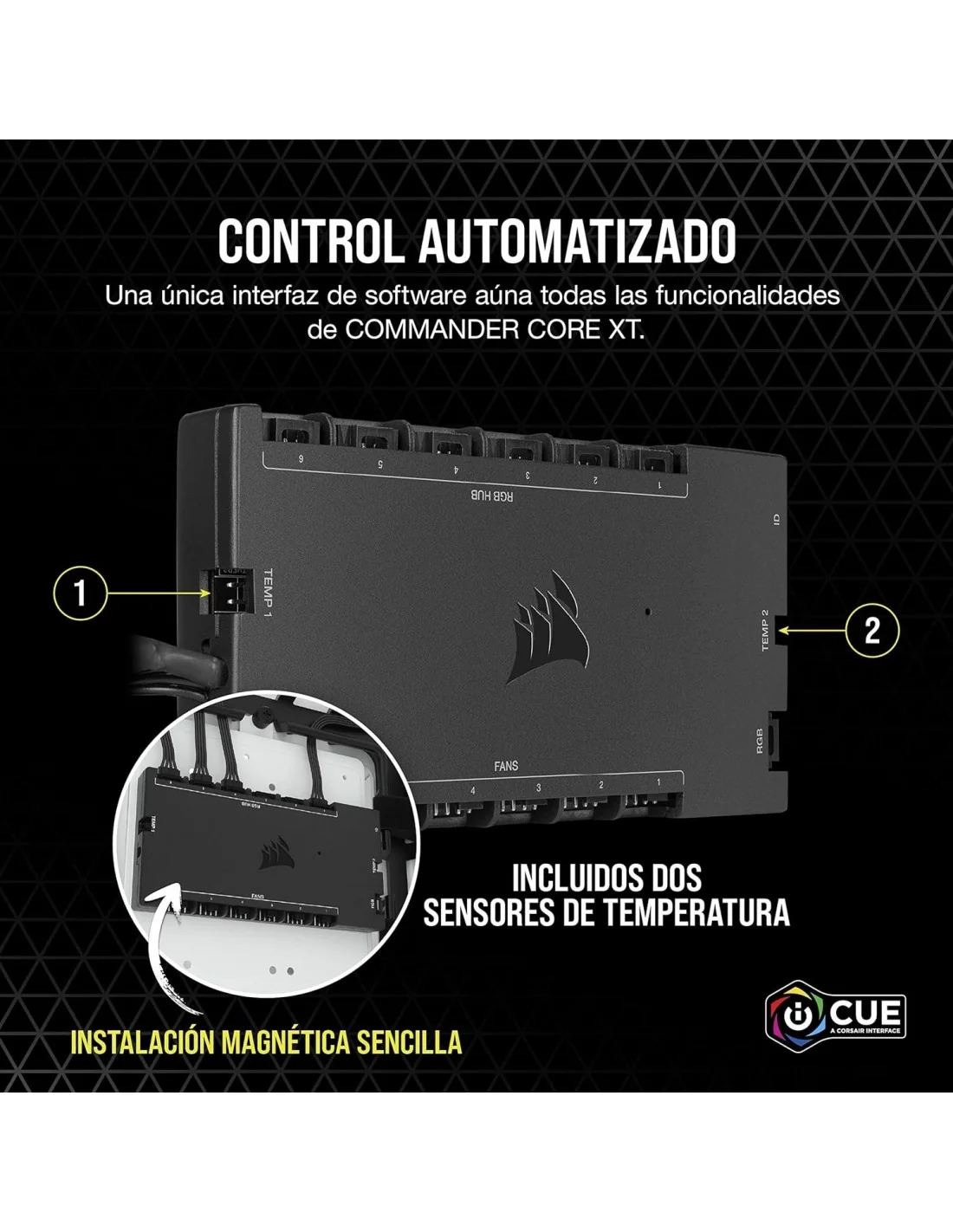 Corsair iCUE COMMANDER CORE XT Controlador Digital de Iluminación RGB y Velocidad de Ventiladores