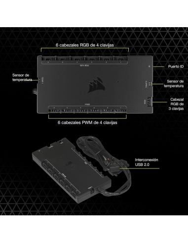 Corsair iCUE COMMANDER CORE XT Controlador Digital de Iluminación RGB y Velocidad de Ventiladores