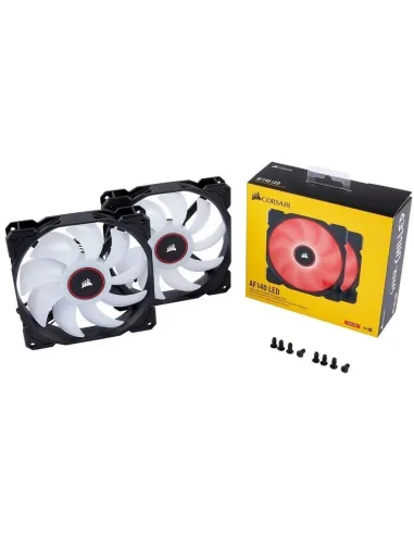 Corsair Air Series AF140 Pack 2 Ventiladores 140mm LED Rojo