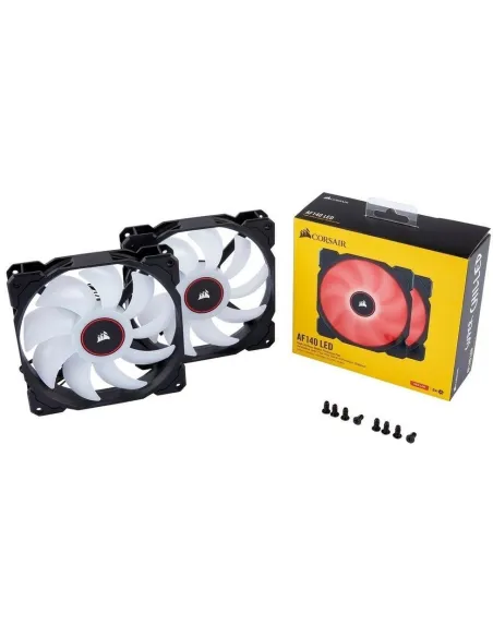 Corsair Air Series AF140 Pack 2 Ventiladores 140mm LED Rojo