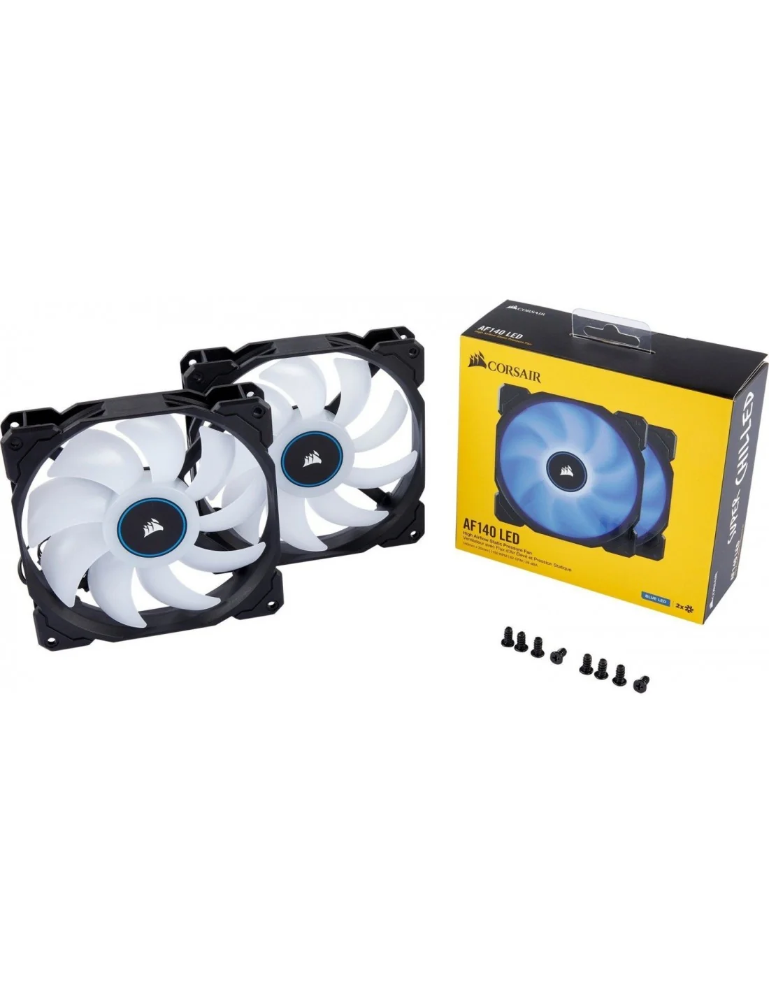 Corsair Air Series AF140 Pack 2 Ventiladores 140mm LED Azul