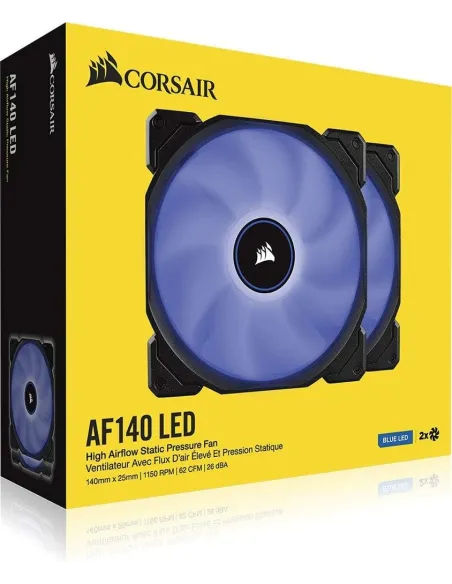 Corsair Air Series AF140 Pack 2 Ventiladores 140mm LED Azul