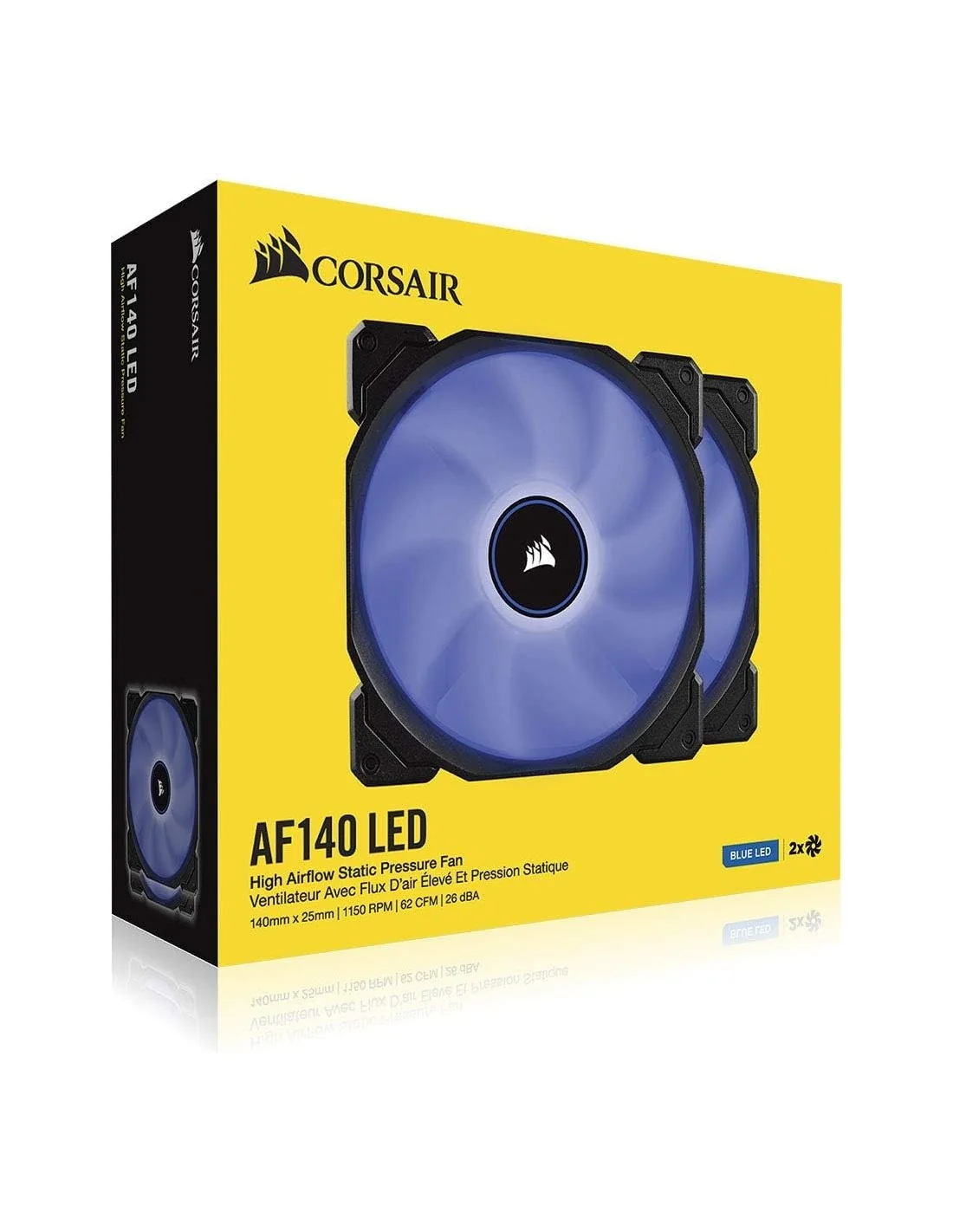 Corsair Air Series AF140 Pack 2 Ventiladores 140mm LED Azul