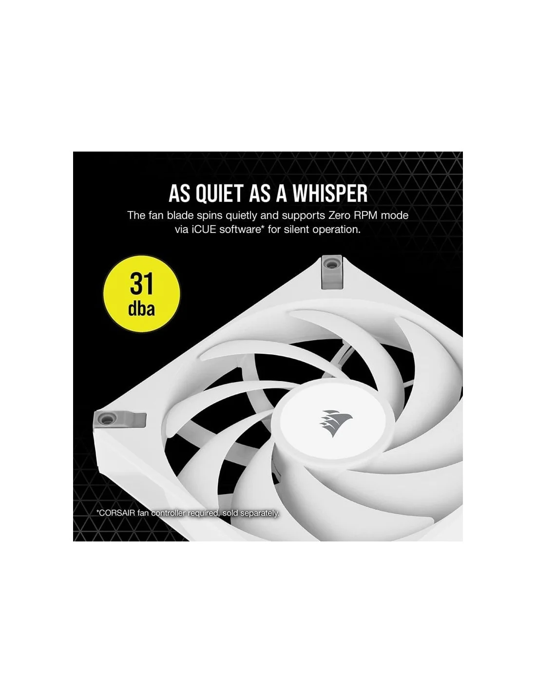 Corsair AF140 Elite 140 mm PWM Ventilador con Rodamiento Dinámico Líquido 140mm Blanco