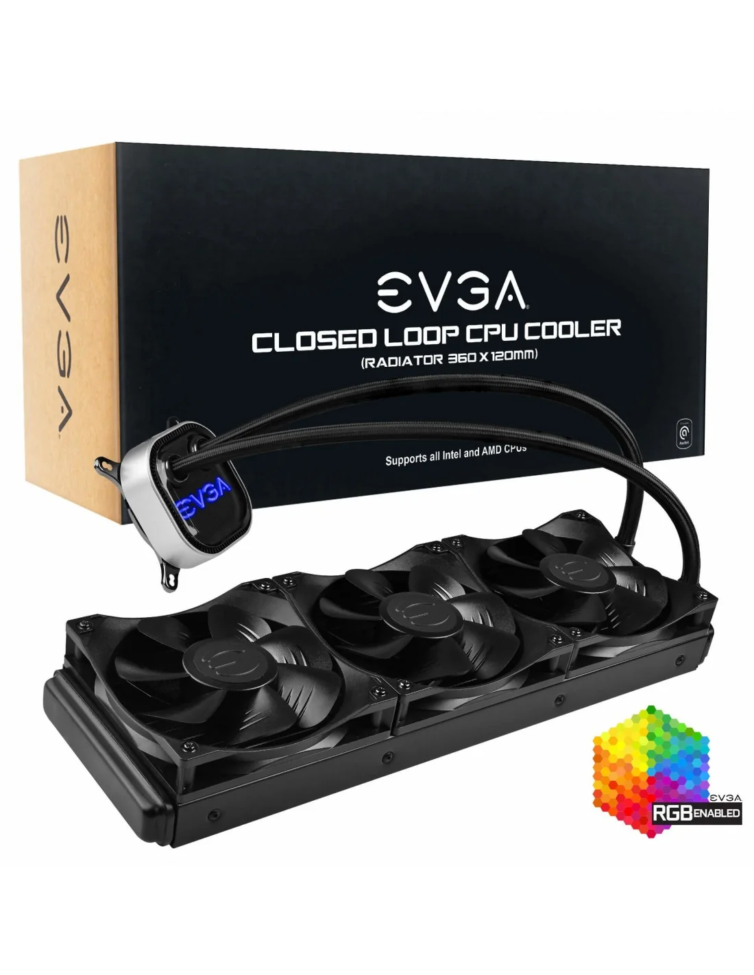 EVGA CLC 360 Kit De Refrigeración Líquida 360mm Negra