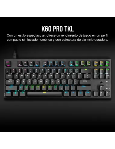 Corsair K60 PRO TKL RGB Teclado Optomecánico Gaming Negro