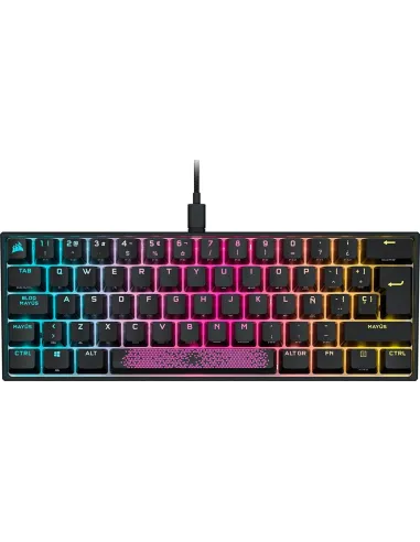 Corsair K65 Mini Teclado Mecánico Gaming RGB Switch Cherry MX Red Negro