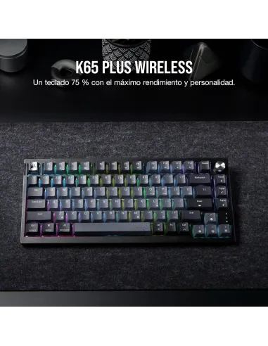 Corsair K65 PLUS WIRELESS 75% Teclado Mecánico Inalámbrico Gaming Hot Swapped MLX Red