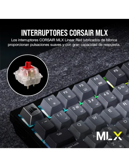 Corsair K65 PLUS WIRELESS 75% Teclado Mecánico Inalámbrico Gaming Hot Swapped MLX Red