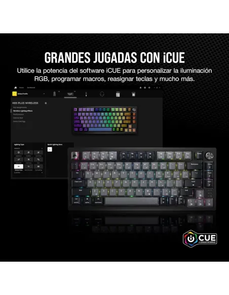 Corsair K65 PLUS WIRELESS 75% Teclado Mecánico Inalámbrico Gaming Hot Swapped MLX Red