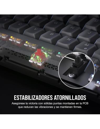 Corsair K65 PLUS WIRELESS 75% Teclado Mecánico Inalámbrico Gaming Hot Swapped MLX Red