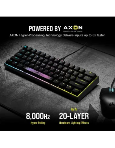 Corsair K65 Mini Teclado Mecánico Gaming RGB Switch Cherry MX Speed Negro