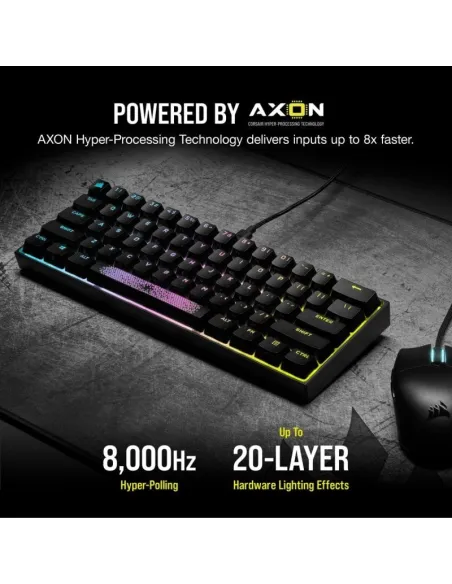 Corsair K65 Mini Teclado Mecánico Gaming RGB Switch Cherry MX Speed Negro