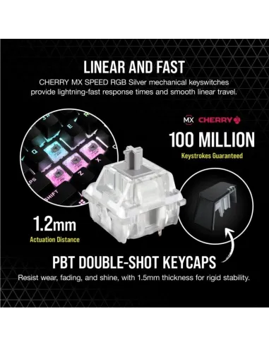 Corsair K65 Mini Teclado Mecánico Gaming RGB Switch Cherry MX Speed Negro