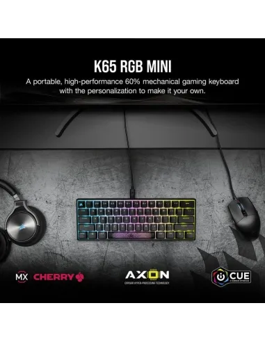 Corsair K65 Mini Teclado Mecánico Gaming RGB Switch Cherry MX Speed Negro