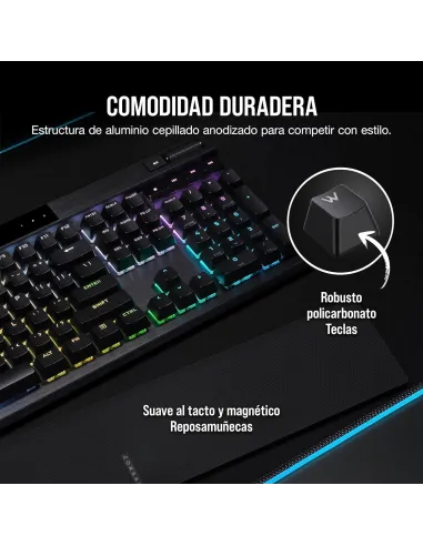 Corsair K70 PRO RGB Teclado Mecánico Gaming Switch Óptico-Mecánico Corsair OPX Negro