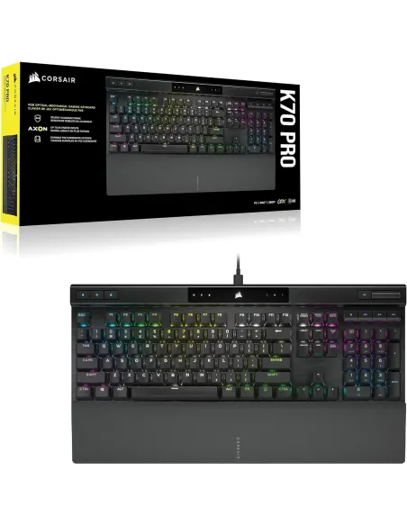 Corsair K70 PRO RGB Teclado Mecánico Gaming Switch Óptico-Mecánico Corsair OPX Negro