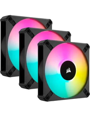 Corsair iCUE AF120 RGB ELITE Juego de Tres Ventiladores PWM de 120 mm Negro con Controlador iCue