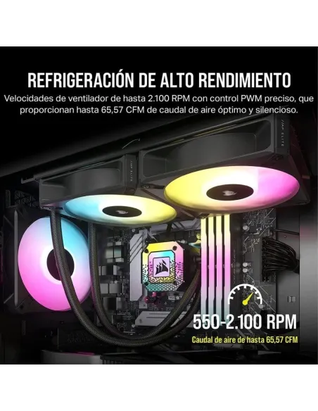 Corsair iCUE AF120 RGB ELITE Juego de Tres Ventiladores PWM de 120 mm Negro con Controlador iCue