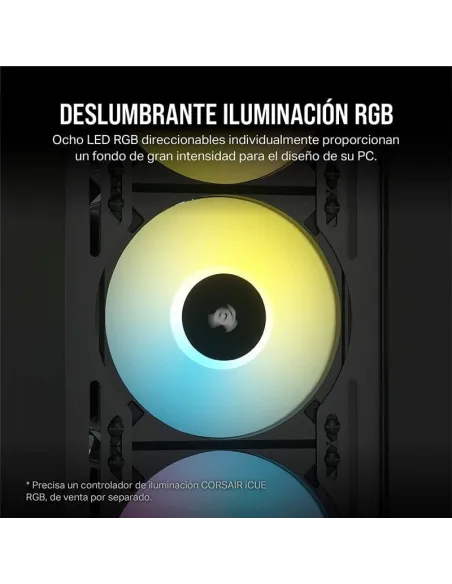 Corsair iCUE AF120 RGB ELITE Juego de Tres Ventiladores PWM de 120 mm Negro con Controlador iCue