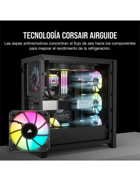 Corsair iCUE AF120 RGB ELITE Juego de Tres Ventiladores PWM de 120 mm Negro con Controlador iCue