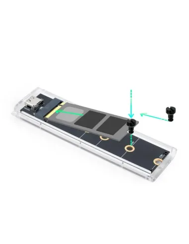 TooQ TQE-2200 Caja Externa M.2 PCIe USB-C 3.1 Transparente RGB