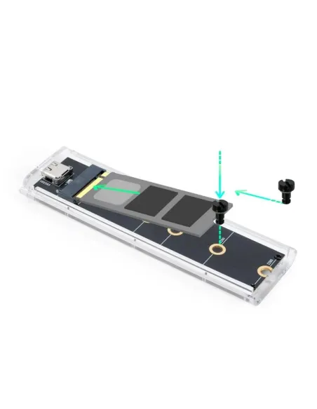 TooQ TQE-2200 Caja Externa M.2 PCIe USB-C 3.1 Transparente RGB