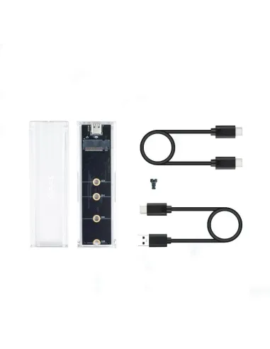 TooQ TQE-2200 Caja Externa M.2 PCIe USB-C 3.1 Transparente RGB