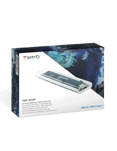 TooQ TQE-2200 Caja Externa M.2 PCIe USB-C 3.1 Transparente RGB