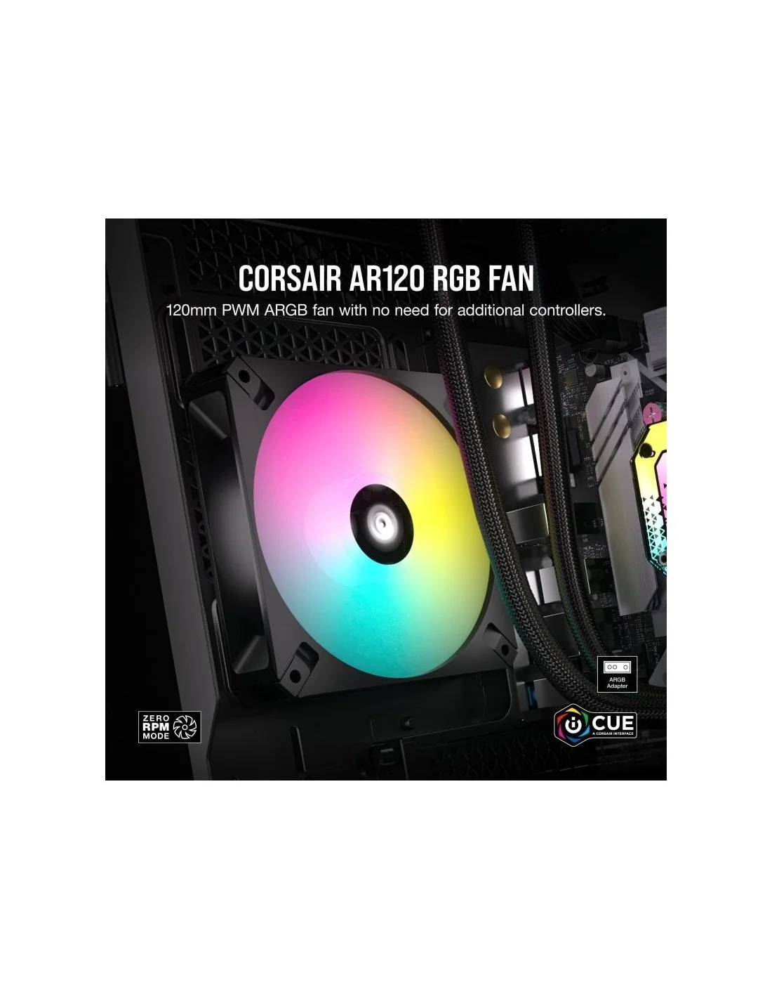 Corsair iCUE AR120 Digital RGB Triple Pack Ventiladores 120mm Negros