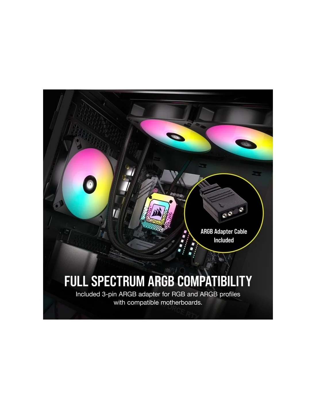 Corsair iCUE AR120 Digital RGB Triple Pack Ventiladores 120mm Negros