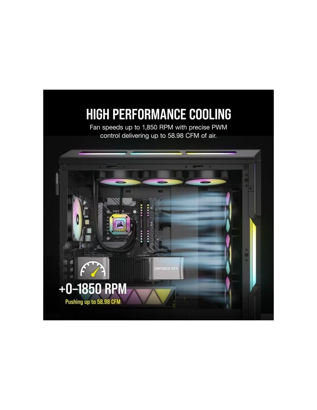 Corsair iCUE AR120 Digital RGB Triple Pack Ventiladores 120mm Negros