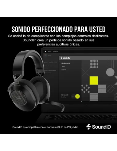 Corsair HS65 Wireless V2 Auriculares Gaming Inalámbricos 7.1 Negros