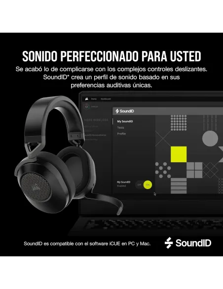 Corsair HS65 Wireless V2 Auriculares Gaming Inalámbricos 7.1 Negros