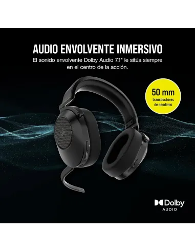 Corsair HS65 Wireless V2 Auriculares Gaming Inalámbricos 7.1 Negros