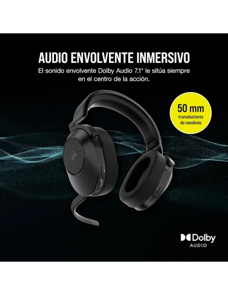 Corsair HS65 Wireless V2 Auriculares Gaming Inalámbricos 7.1 Negros