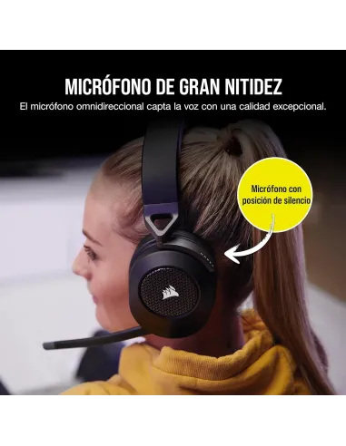 Corsair HS65 Wireless V2 Auriculares Gaming Inalámbricos 7.1 Negros