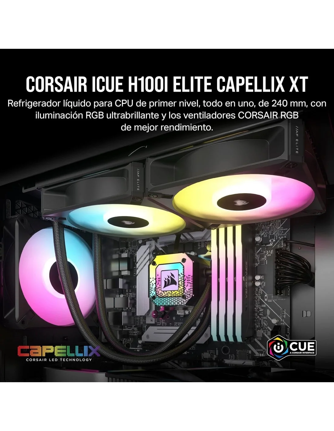 Corsair iCUE H100i Elite Capellix XT Kit Refrigeración Líquida 240mm Negra