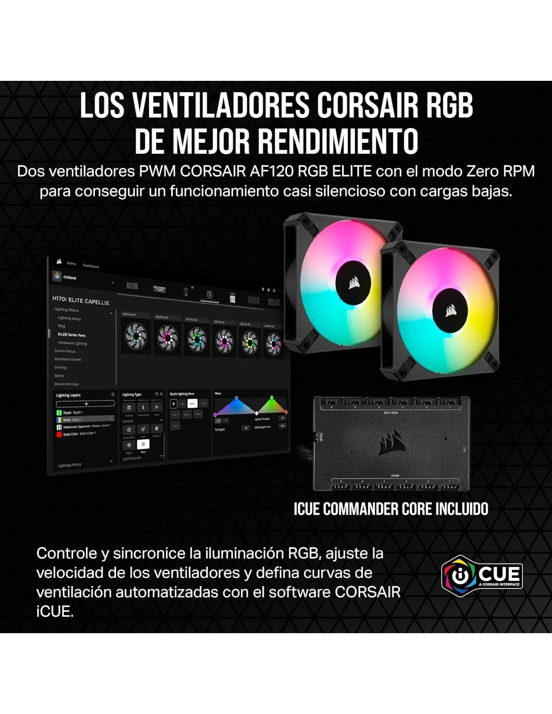 Corsair iCUE H100i Elite Capellix XT Kit Refrigeración Líquida 240mm Negra